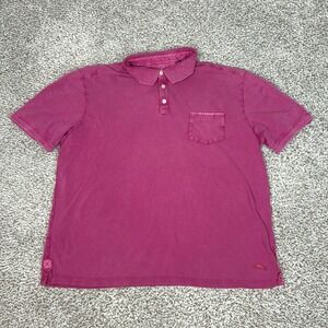 Tommy Bahama Polo Shirt Mens 2XL Pink 100% Cotton Pocket Marlin Logo Casual